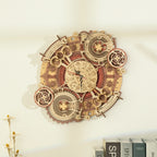 Modèle d’horloge animée en bois