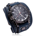 Montre à bracelet cuir façon bracelet de force