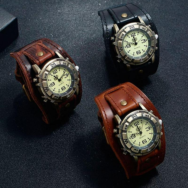 Montre à bracelet style steampunk pour homme