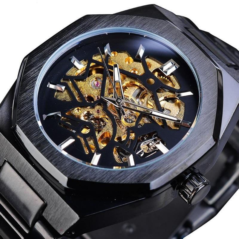 Montre à cadran hexagonal d’inspiration steampunk