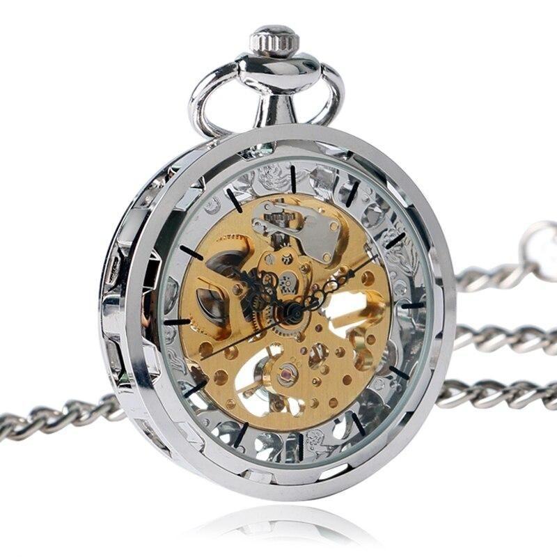 Montre à gousset avec mécanisme apparent