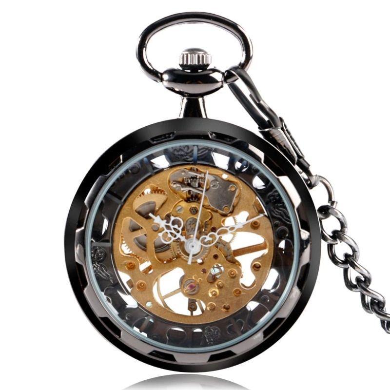 Montre à gousset mécanique squelette