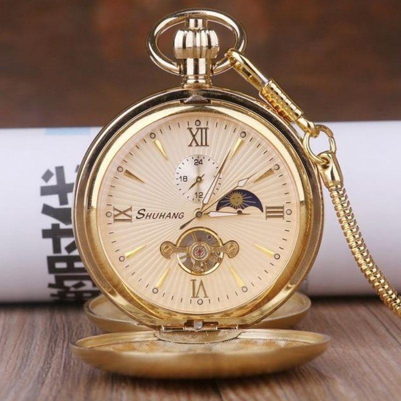 Montre à gousset steampunk à double clapet