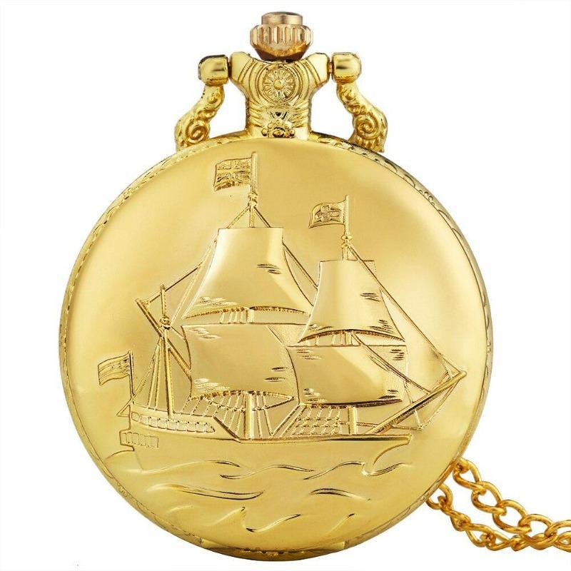 Montre à gousset steampunk bateau