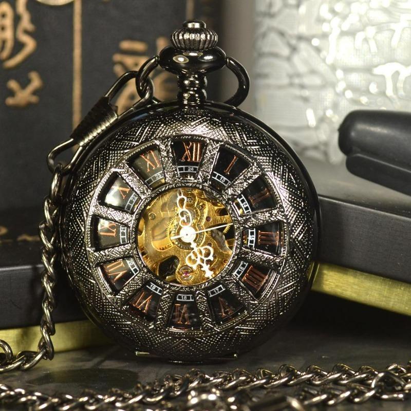 Montre à gousset steampunk Black Persona