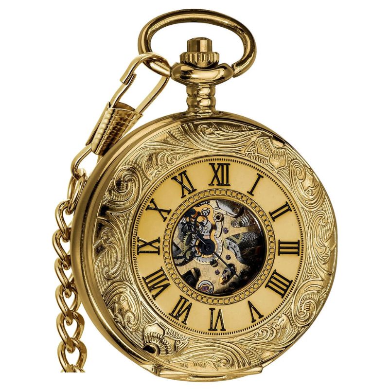 Montre à gousset steampunk dorée