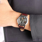 Montre à mécanisme squelette pour homme