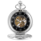 Montre ancienne de poche en acier présentée en coffret