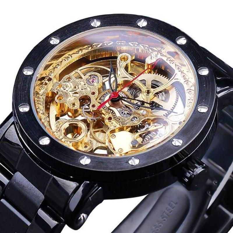 Montre automatique squelette homme
