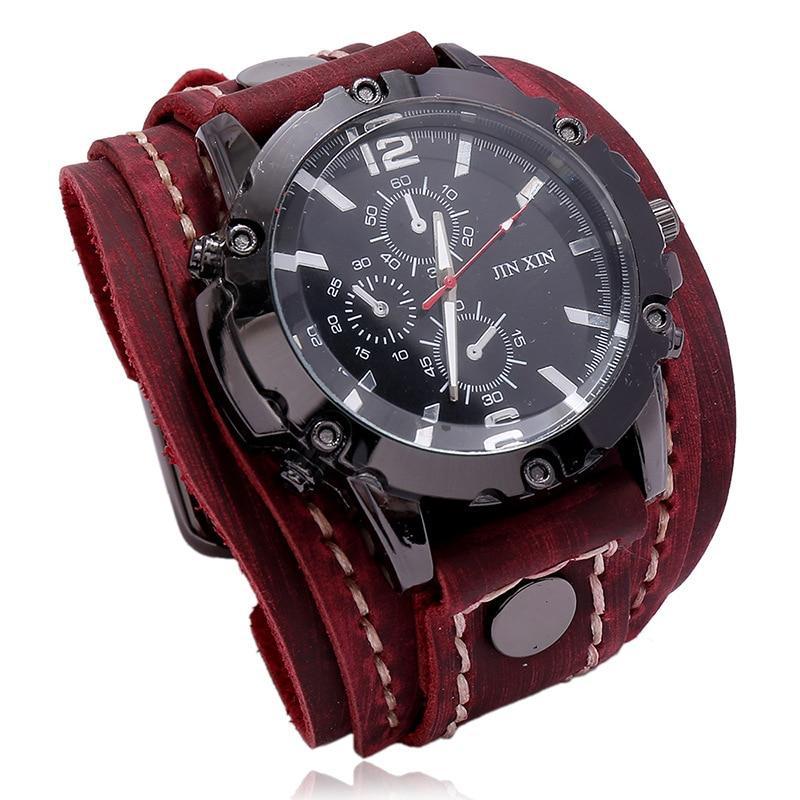 Montre avec bracelet cuir de type force