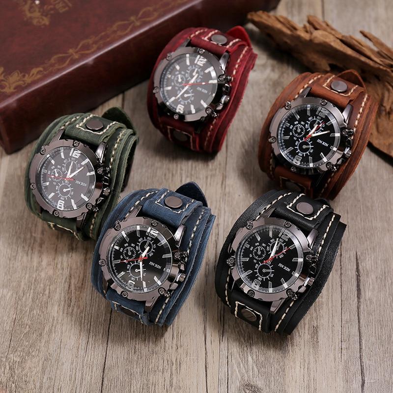 Montre avec bracelet de force cuir