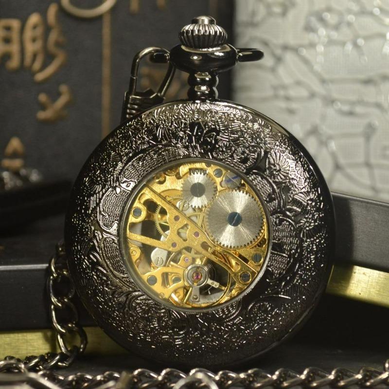 Montre Black Persona de style steampunk à gousset