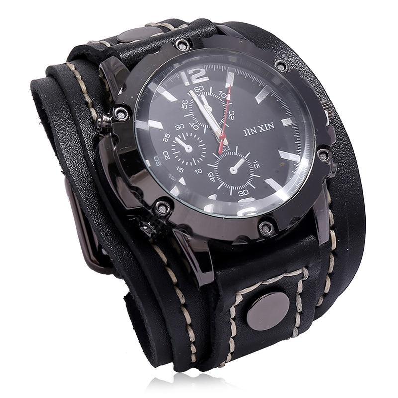 Montre bracelet de force confectionné en cuir