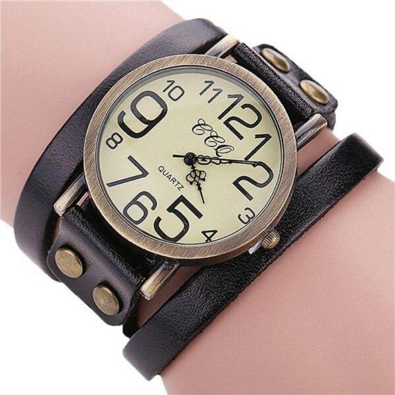 Montre bracelet trois tours style steampunk