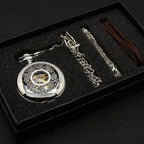 Montre de poche ancienne en acier en coffret