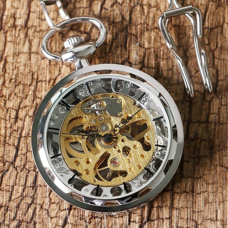 Montre de poche avec mécanisme visible