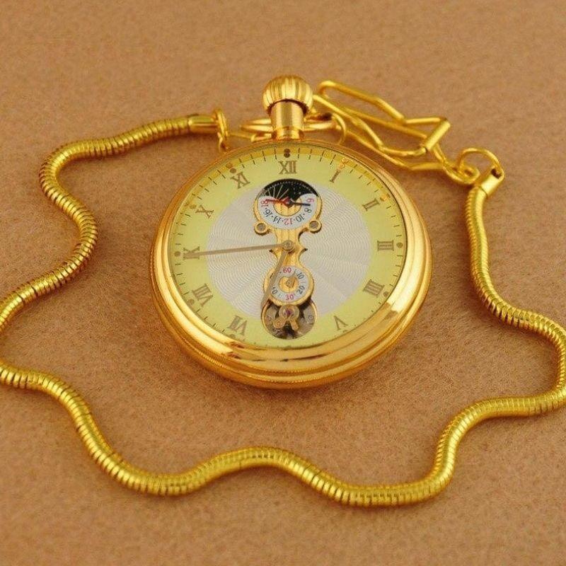 Montre de poche avec phase de lune