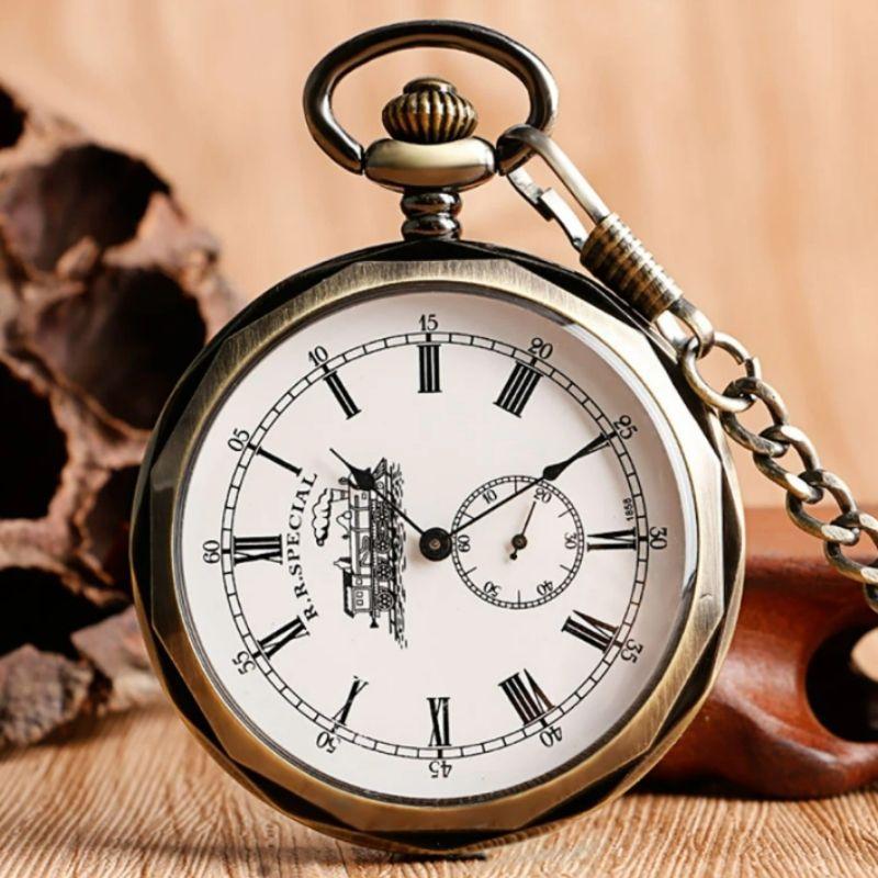 Montre de poche mécanique format savonnette