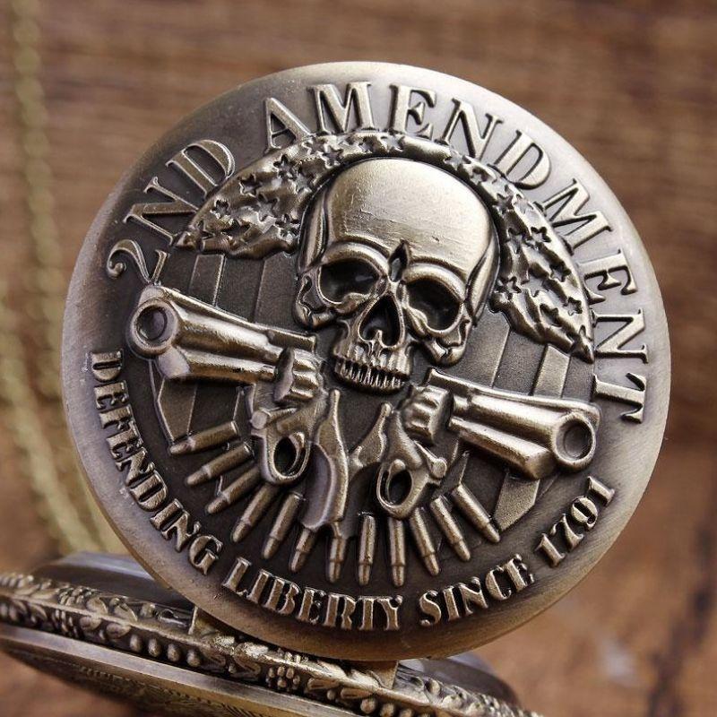 Montre de poche tête de mort