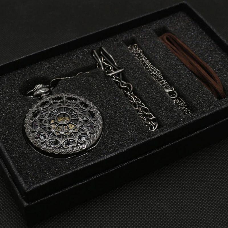 Montre de poche vintage pour homme avec coffret