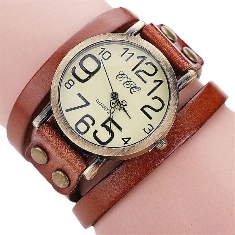 Montre de style steampunk avec bracelet triple tour