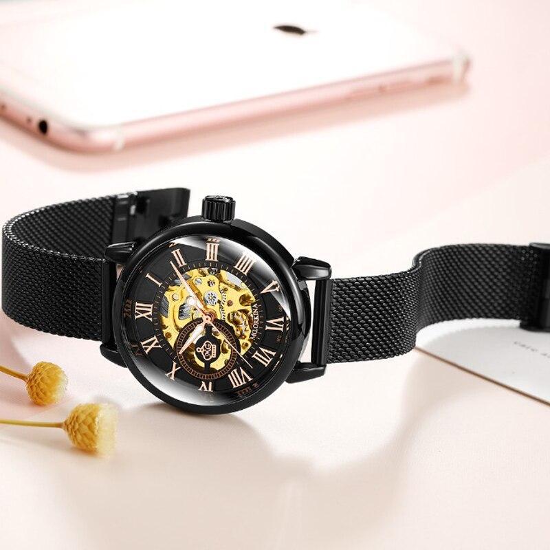 Montre femme à mouvement automatique squelette