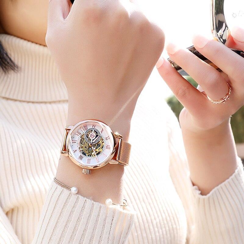 Montre femme automatique style squelette
