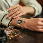 Montre femme dorée style steampunk