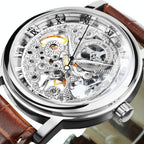 Montre homme au cadran squelette et bracelet simili