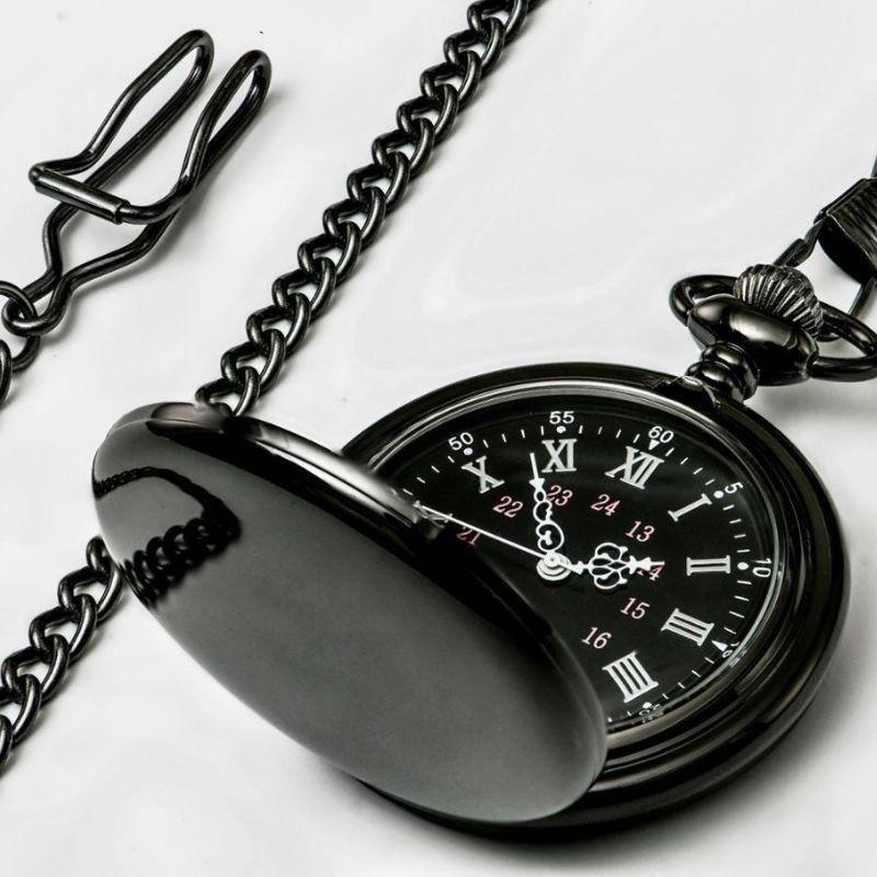 Montre homme noire à gousset