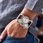 Montre homme steampunk avec trois cadrans
