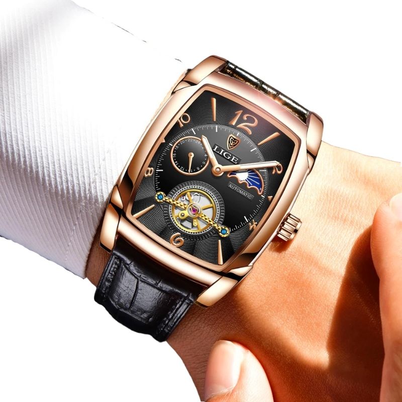 Montre luxueuse rectangulaire pour homme