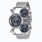 Montre masculine à trois cadrans style steampunk