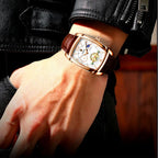 Montre masculine de luxe au cadran rectangulaire