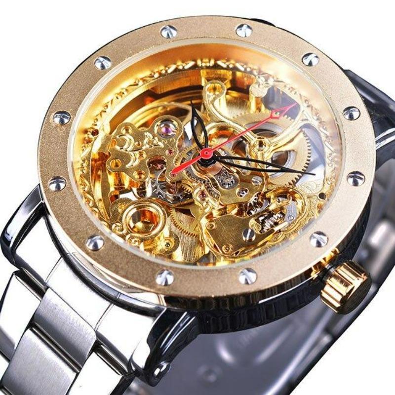 Montre masculine squelette à mouvement automatique