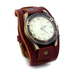 Montre masculine vintage au bracelet en cuir