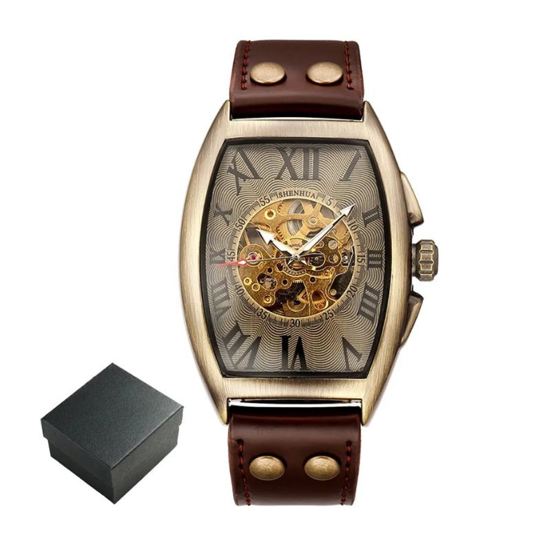 Montre mécanique rectangulaire pour homme