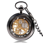 Montre mécanique squelette de poche