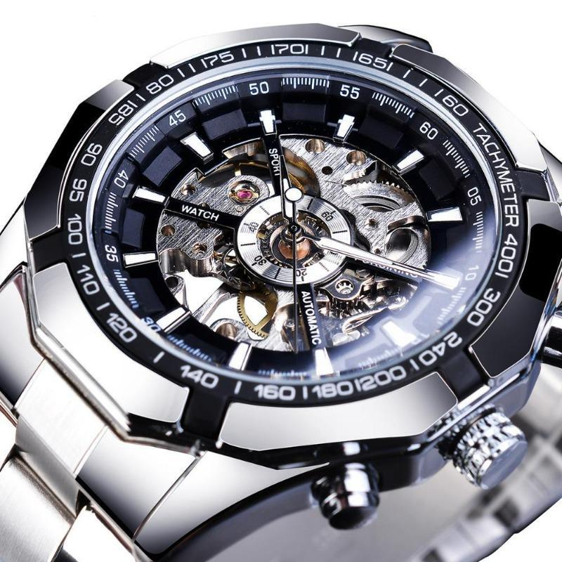 Montre mécanique squelette pour homme