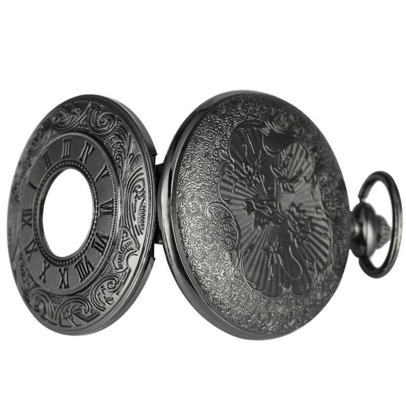 Montre noire steampunk de poche
