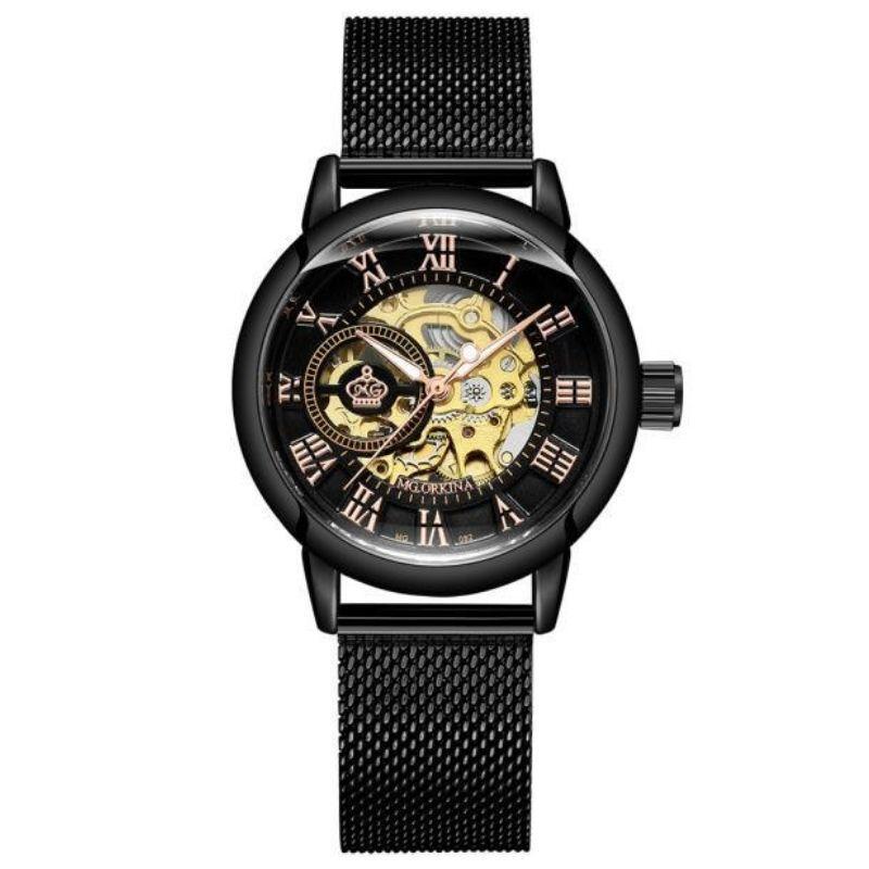 Montre pour femme squelette à remontage automatique