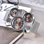 Montre pour homme à trois cadrans steampunk