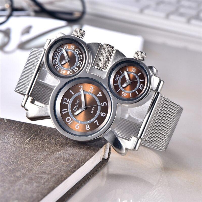 Montre pour homme à trois cadrans steampunk