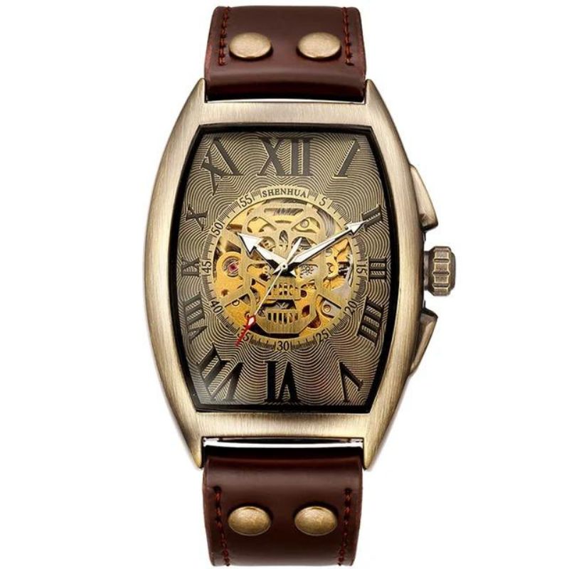 Montre pour homme rectangulaire et mécanique