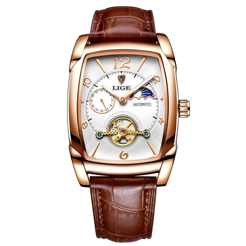 Montre rectangulaire de luxe pour homme