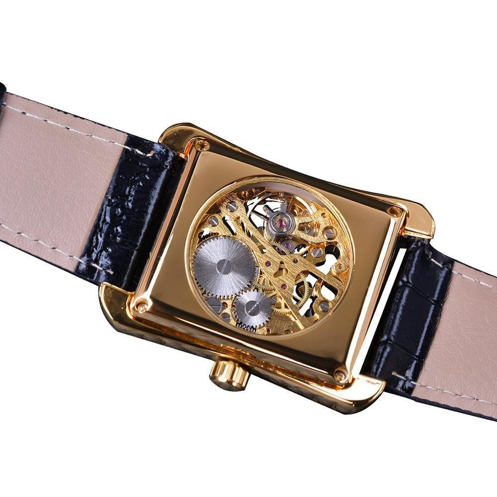 Montre rectangulaire homme au style squelette
