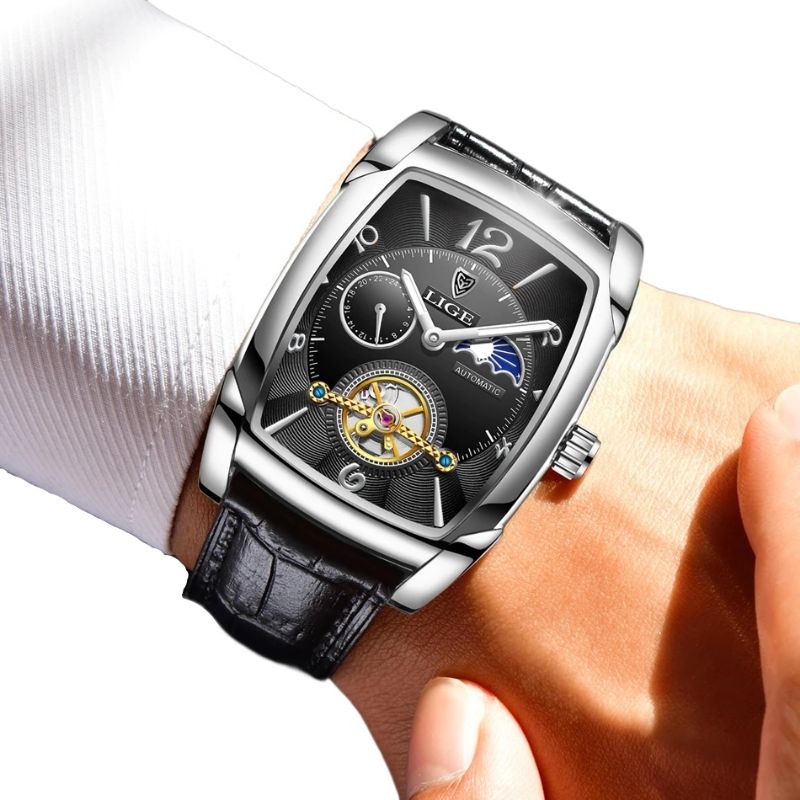 Montre rectangulaire masculine haut de gamme