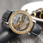 Montre squelette au boîtier transparent pour homme