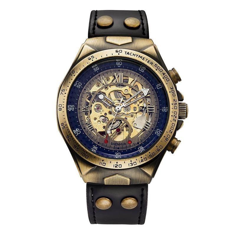Montre squelette façon steampunk