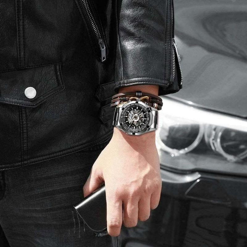 Montre squelette mécanique homme